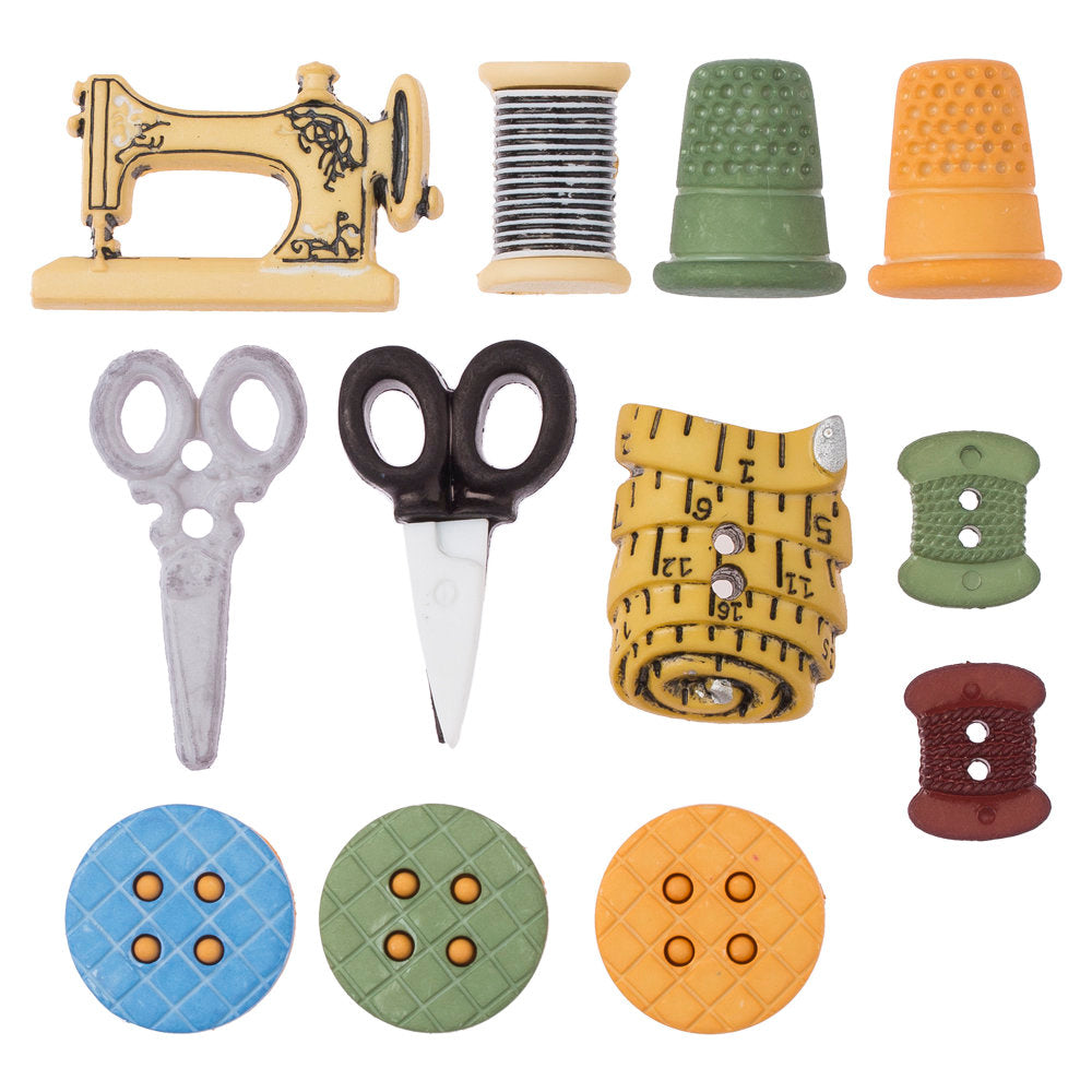 Buttons & Galore Dikiş Temalı Dekoratif Düğme - 4099